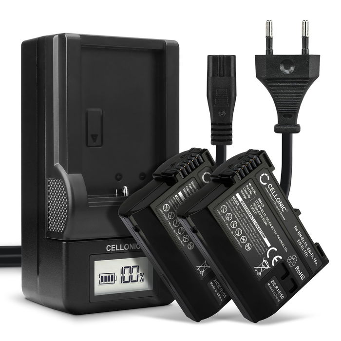 2x Nikon D7500 Accu Batterij + Oplader 2000mAh van CELLONIC