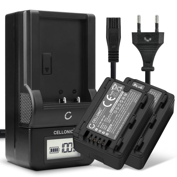2x Panasonic SDR-H80 Battery + Charger 1780mAh from CELLONIC