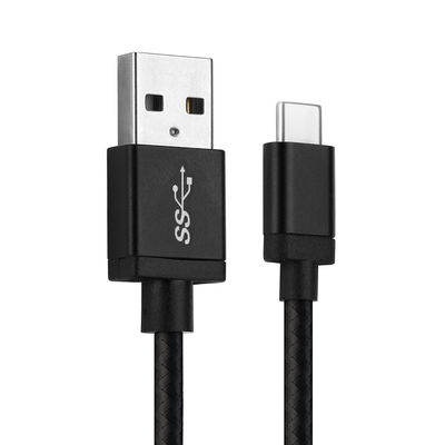USB Kabel compatibel met ASUS ROG Phone 5, 5 Ultimate, 3, 2, Zenfone 8, 7, 7 Pro, 6 (2019), 4, 3 - 1m Oplaadkabel Datakabel 3A Nylon smartphone zwart