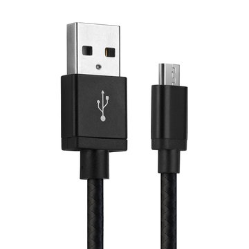 Câble Micro USB de 1m pour montre Swisstone BBM 320 / BBM 320C / SC 230 / SC 560 / BBM 610 / SC 330 / BBM 625 / BBM 605 data et charge 2A noir en Nylon