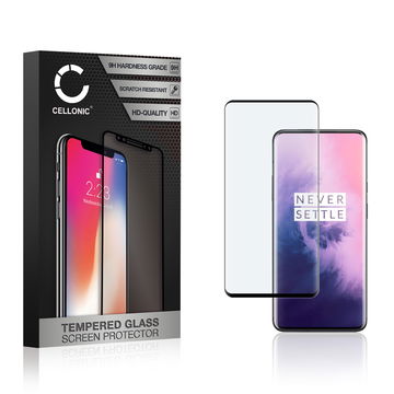 Vervangende screenprotector compatibel met OnePlus 7 Pro / 7T Pro smartphone (3D Case-friendly, 9H, 0,33mm, Edge Glue)