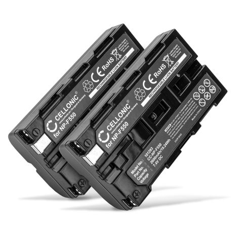 2x Batterie pour Appareils Photo Sony CCD-SC5; CCD-SC55; CCD-SC55E; CCD-SC65 NP-F550 F750 F330 (2600mAh, 7.4V) de CELLONIC