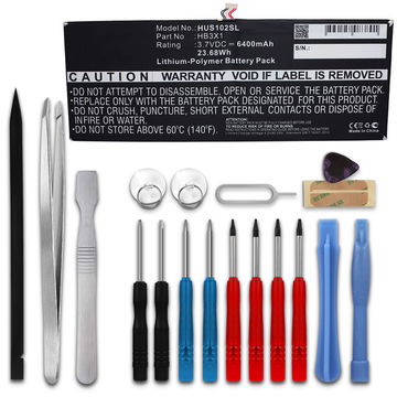 Pack batterie 6400mAh et outils pour tablette Huawei MediaPad 10 Link S10-201u S10-202u S10-201L - kit pour remplacement facile d'une batterie HB3X1 tablette, livre numérique et e-book