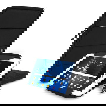 CELLONIC Universal Protective 8 Inch Tablet Case with Stand for 8” Tablet Black Nylon Anti-Shock Bubble Padding Sleeve Water Repellent Shockproof Slim Cover Bag