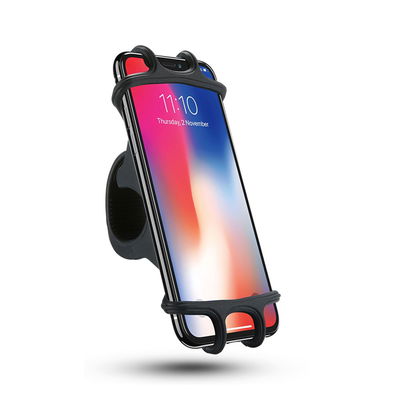 Support de guidon de vélo pour téléphones intelligents (4.5 "à 6") en silicone, noir