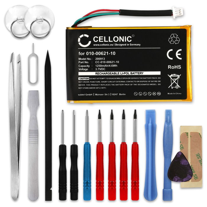 Garmin 010-00621-10 Batterie + kit d'outils 1250mAh de CELLONIC