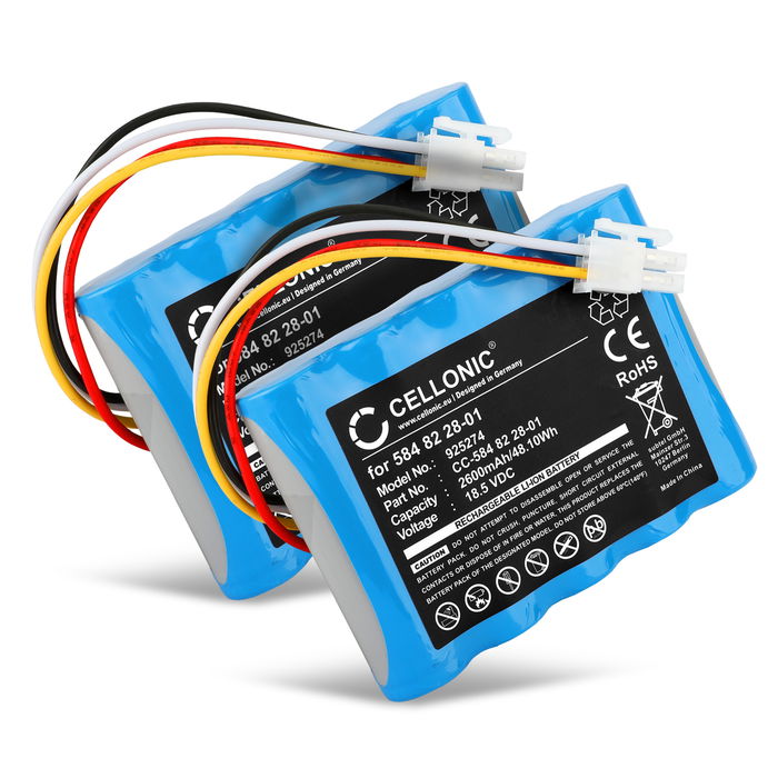 2x Batterij voor Husqvarna R100Li, R100Lic, Automower 310, 315, Gardena Sileno 18.5V 2600mAh Li Ion van CELLONIC
