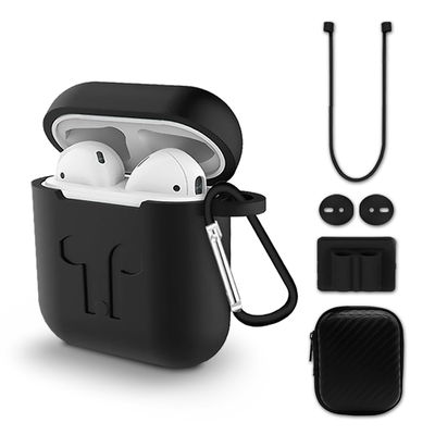 étui coque noir pour AirPods, AirPods 2, AirPods II - protection contre chute et rayure