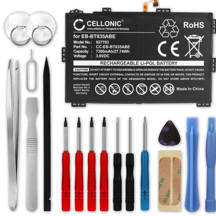 Samsung SM-T830 Galaxy Tab S4 Batterie + kit d'outils 7300mAh de subtel