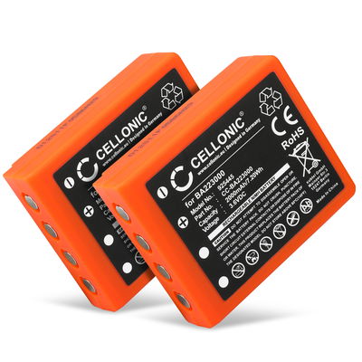 2x BA223000, BA223030, FUB6 Battery for HBC Radiomatic Quadrix, Micron 4, 5, 6, 7, Vector Pro, Keynote 2000mAh Battery Replacement BA223000, BA223030, FUB6 Remote Control Transmitter