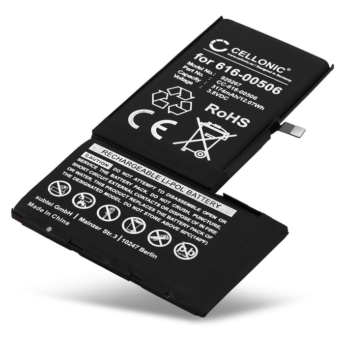 Batterie pour Apple iPhone Xs Max - 616-00507 (3174mAh) , Batterie de remplacement