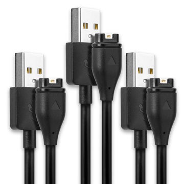 3x USB Kabel compatibel met Garmin Fenix 7, 6, 6 Pro, 6X Pro, Vivoactive 4, 4S, 3, Forerunner 945, 45, Venu 2 - Oplaadkabel Laad Snoer Datakabel zwart smartwatch
