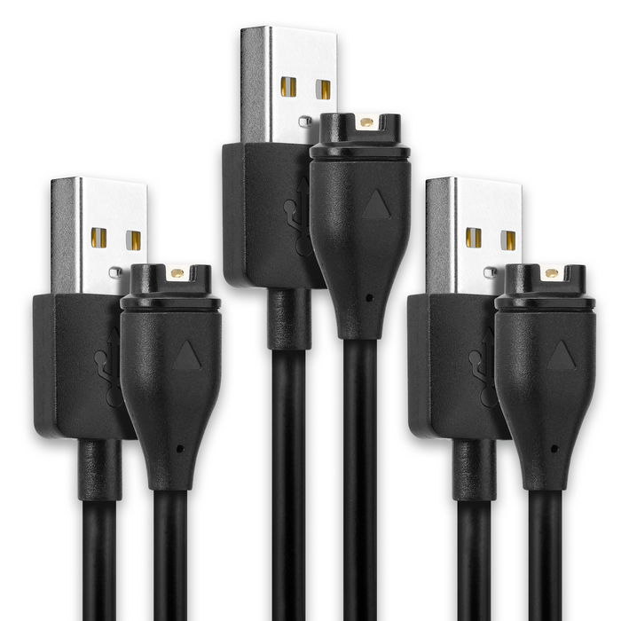 3x USB Kabel compatibel met Garmin Fenix 7, 6, 6 Pro, 6X Pro, Vivoactive 4, 4S, 3, Forerunner 945, 45, Venu 2 - Oplaadkabel Laad Snoer Datakabel zwart smartwatch