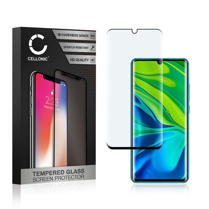 Vervangende screenprotector compatibel met Xiaomi Mi Note 10 / Mi Note 10 Pro smartphone (3D Full Cover, 9H, 0,33mm, Edge Glue)