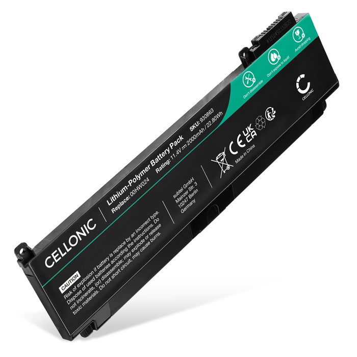 Lenovo ThinkPad T460p Batterij 2000mAh van Cellonic