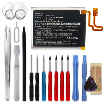 Batterie 616-0639, 616-0640 200mAh pour Apple iPod nano 7 Generation A1446 - + kit d'outils