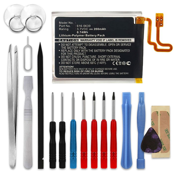 Apple iPod nano 7 Gen. - A1446 Batterie + kit d'outils 200mAh de subtel