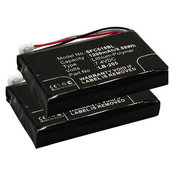 2x Batterie 131-0477, LB-205 1200mAh pour terminal de paiement Safescan 6185