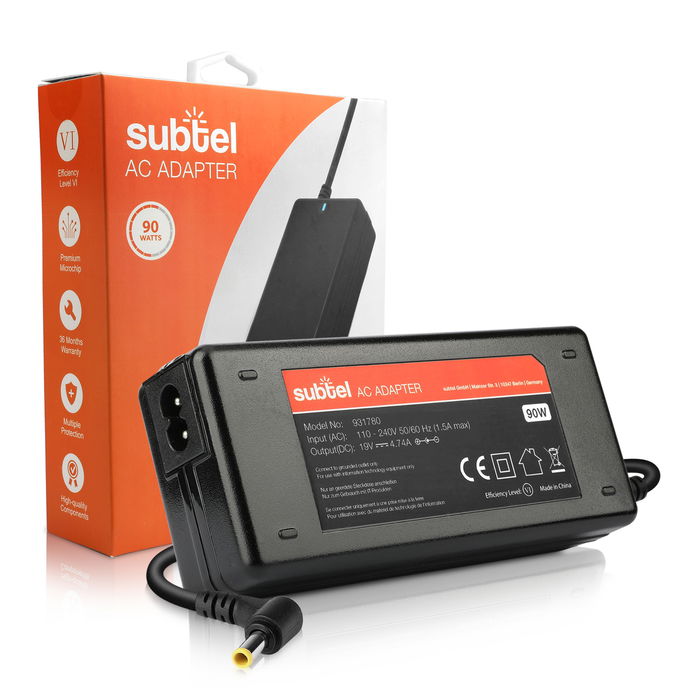 Chargeur pour PC portable Samsung M60 M55, P60 Pro P50 Pro, RC520, E172, Q70, R730 R540, NC10 N150 N102 - Alimentation 19V 2.31A 90W XE500T1C, Câble de Charge 2.6m, Connexion(5.5mm x 3mm + pin)