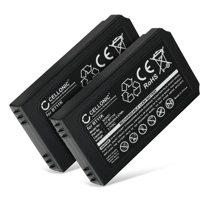 2x Accu voor Ikusi IK2, PUPITRE IK2, Ikusi T70/2, Konecranes Mini Joystick Radio RMJ BT11K (1100mAh, 3.7V) van CELLONIC