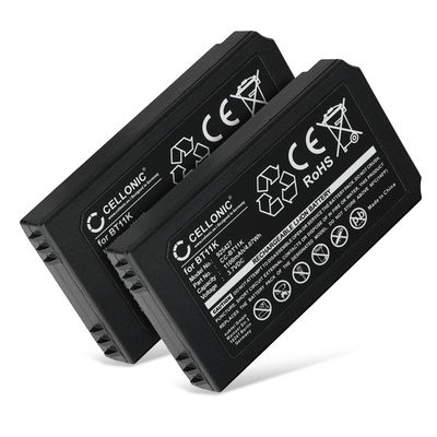 2x Battery for Ikusi IK2, PUPITRE IK2, Ikusi T70/2, Konecranes Mini Joystick Radio RMJ BT11K (1100mAh, 3.7V) from CELLONIC