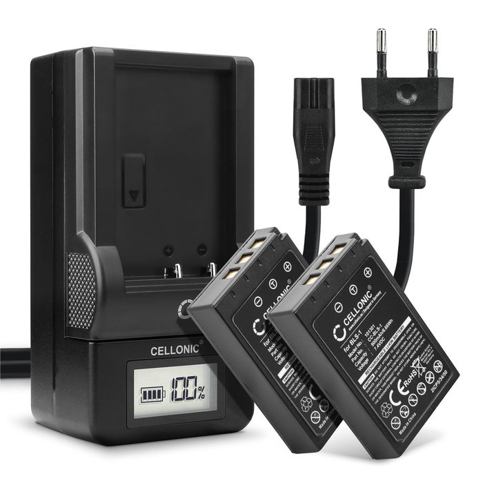 2x Olympus BLS-1 Accu Batterij + Oplader 900mAh van CELLONIC