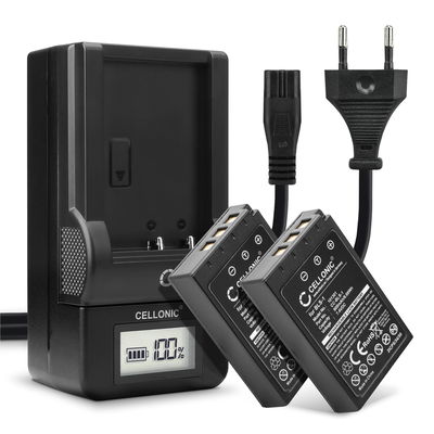 Pack de 2x batteries BLS-1 900mAh pour appareil photo Olympus E-420 E-450 E-410 E-400 E-420 E-620 E-600 Pen E-P3 E-PL1 E-P1 E-P2 - Avec chargeur BLS-1 et câble d'alimentation