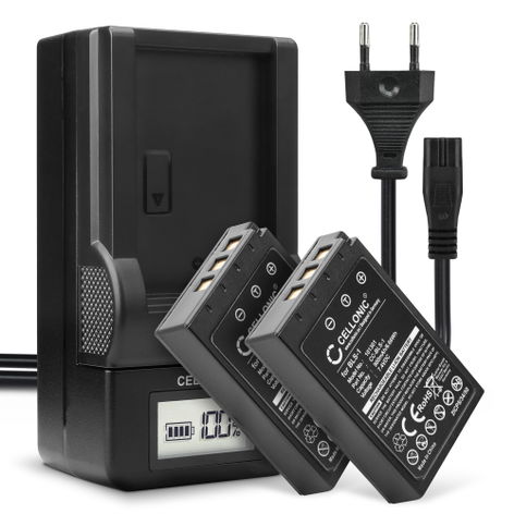 2x Batterie pour Appareils Photo Olympus E-400; E-410; E-420; E-450; E-600; E-620 BLS-1 (900mAh, 7.4V) + Chargeur de CELLONIC