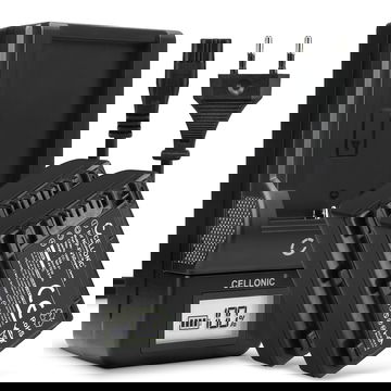 Pack de 2x batteries NP-FV70A NP-FV50A NP-FV30 NP-FV90 NP-FV100A 650mAh pour appareil photo Sony FDR-AX33 AX53 AX100e HDR-PJ810 PJ530 PJ330 PJ260 HDR-CX625 CX900 HDR-XR550 NEX-VG900 - Avec chargeur et câble d'alimentation