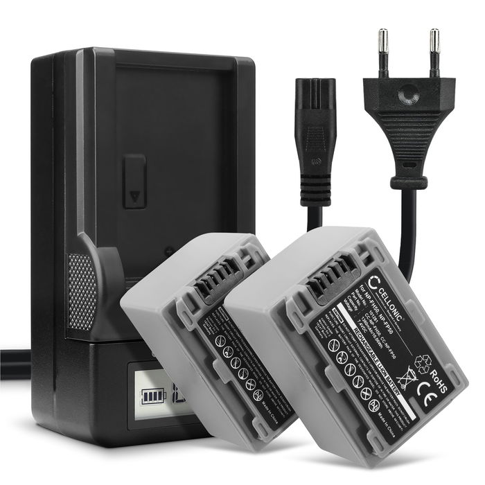 2x Batterie pour Sony DCR-HC24 Accu 1360mAh Batterie rechange + Chargeur