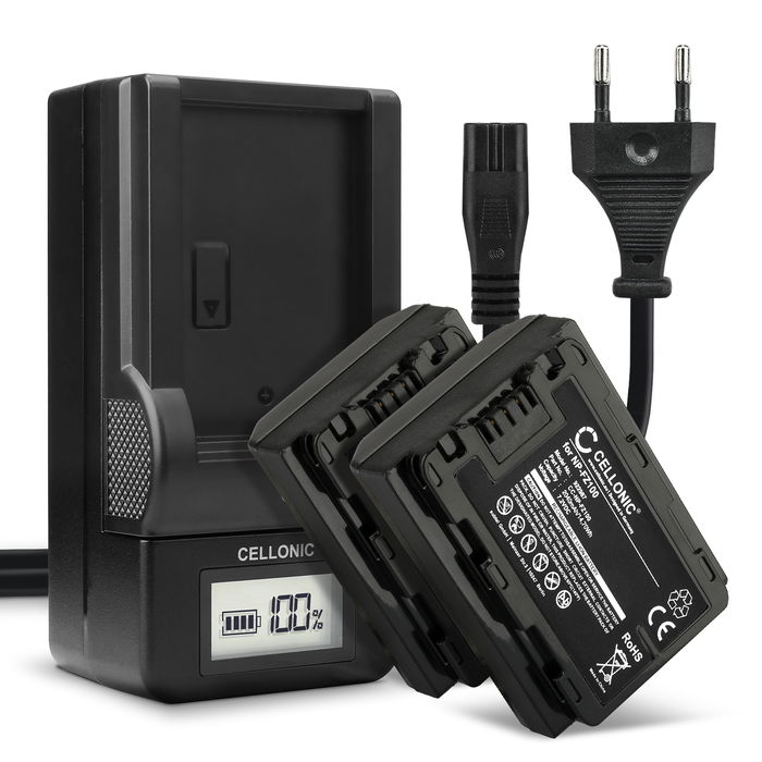 2x Accu voor Sony A7 IV, Alpha 7C, A6600, 7S III, Alpha 1, Sony A9, A7R III, Alpha 7R V camera - NP-FZ100 2040mAh + Oplader BC-QZ1 Vervangende batterij fototoeste, oplader, oplaadkabel
