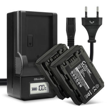 2x NP-FZ100 Camera Battery + Charger Set for Sony A7 IV, Alpha 7C, A6600, 7S III, Alpha 1, Sony A9, A7R III, Alpha 7R V 2040mAh Replacement Battery BC-QZ1 LCD Smart Charger