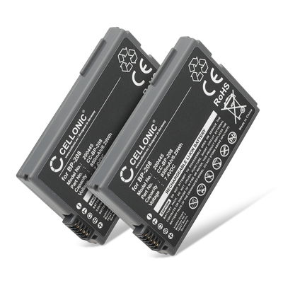 2x Batterij voor Canon DC100 DC20 DC10 DC40 DC95 DC19 DC201 MVX4i MVX460 DC21 DC220 MVX450 HR10 BP-208 BP-208DG Accu (700mAh, 7.4V) van CELLONIC