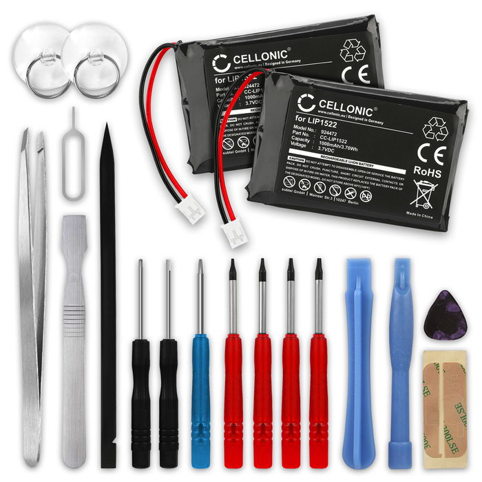 2x Sony Dualshock 4 V2 Batterie + kit d'outils 1000mAh de CELLONIC