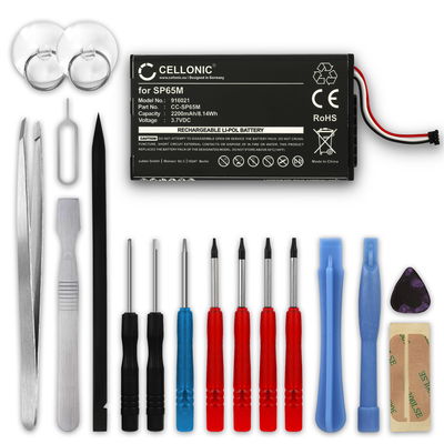 SP65M Battery for Sony PS Vita (PCH-1000 / PCH-1004) / PS Vita (PCH-1100 / PCH-1104) Handheld Console Gaming Controller Battery Replacement - 2200mAh 3.7V Lithium Polymer + Tool-kit