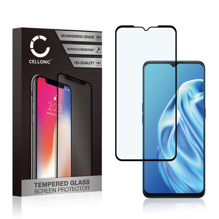 Oppo A91 Schermbeschermer 9H getemperd glas 3D Case-friendly van CELLONIC