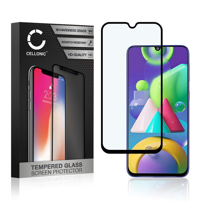 Vervangende screenprotector compatibel met Samsung Galaxy A30 / A30s / A50 / M21 / M30s / M31 smartphone (3D Case-friendly, 9H, 0,33mm, Full Glue)