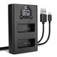 Dubbele acculader DE-A98A DE-A99B + USB Kabel