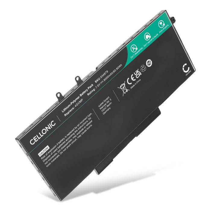 Dell Latitude 5510 Batterie 7.6V 8000mAh de Cellonic