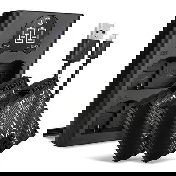 2x Batterie EN-EL15 + Chargeur Double pour Nikon D850 D750 1 V1 D7500 D7200 D800 D810 de CELLONIC 