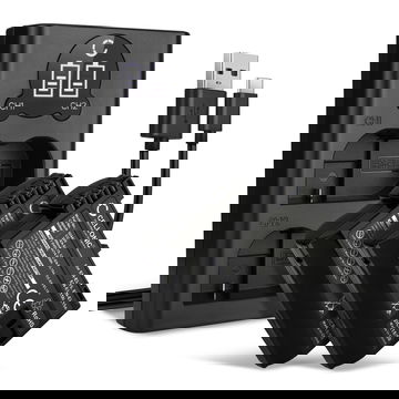 2x Battery EN-EL15 + Dual Charger for Nikon D850 D750 1 V1 D7500 D7200 D800 D810 D7100 from CELLONIC