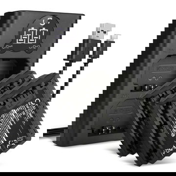 2x Camera batterij voor Sony A7 IV, A7C, A6700, A6600, A7S III, Alpha 1, A9, Alpha 7R III, 7R V - NP-FZ100 Vervangende batterij 2040mAh + Dubbele Oplader BC-QZ1 oplaadkabel, batterij reserve accu