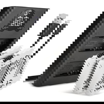 2x Batterie LP-E8 1020mAh + Chargeur Double LC-E8 LC-E8E pour LP-E8 LC-E8 Canon 550D 600D 650D 700D, Rebel T2i T3i T4i T5i, Kiss X4 X5 X6i