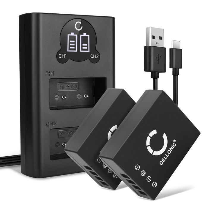 2x Fuji FujiFilm X-T30 Batterie + Chargeur Double 1140mAh de CELLONIC