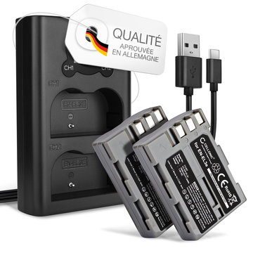 2x Batterie EN-EL3e EN-EL3a EN-EL3 1600mAh + Chargeur Double MH-18a pour Nikon D700 D70s D80 D90 D900 D100 D200 D300 D300S D50 D70