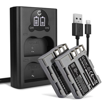 2x CELLONIC Camera Battery for Nikon D700 D70s D80 D90 D900 D100 D200 D300 D300S D50 D70 Replacement EN-EL3e EN-EL3a EN-EL3 Battery 1600mAh Backup + Dual Charger MH-18a