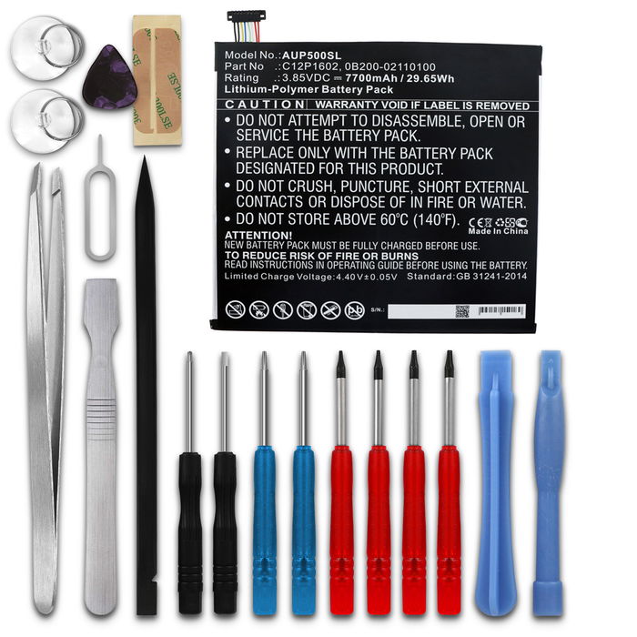 ASUS ZenPad 3S 10 (Z500KL) Batterie + kit d'outils 7700mAh de subtel