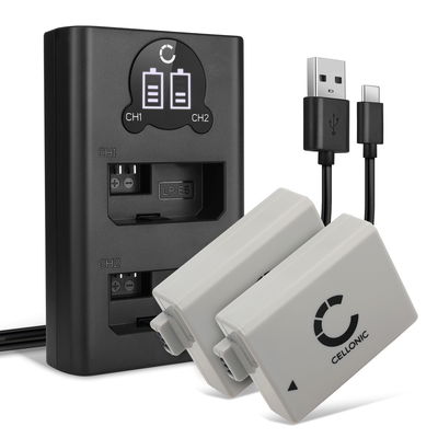 2x Batterie LP-E5 1020mAh + Chargeur Double LC-E5 CBC-E5 pour Canon EOS 1000D, EOS 450D, EOS 500D, EOS Rebel T1i, EOS Rebel XS, EOS Rebel Xsi