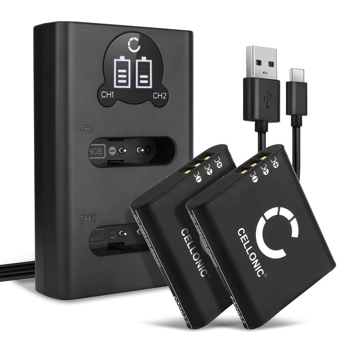 2x Battery + Dual Charger Olympus OM System TG-7 Stylus THOUGH TG-6 TG-3 Stylus SH-60 SH-50 SH-2