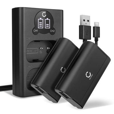 2x Batterie DMW-BLJ31 2200mAh + Chargeur Double DMW-BTC14E pour Panasonic Lumix DC-S1 Lumix DC-S1H Lumix DC-S1R, Lumix S1